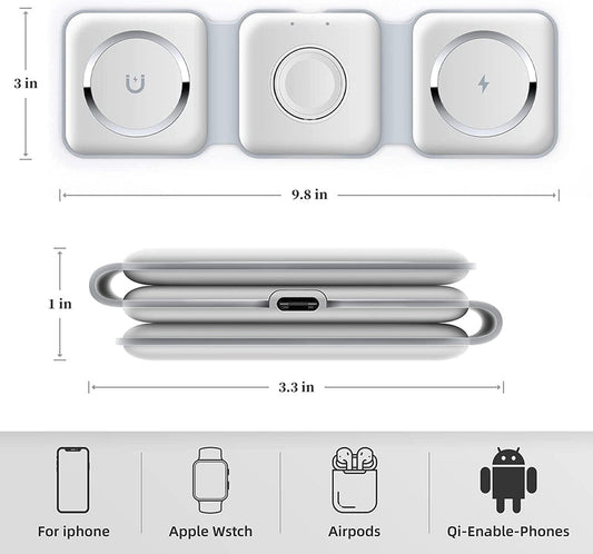3-in-1 Wireless Charging Pad | قاعدة شحن لاسلكية 3 في 1