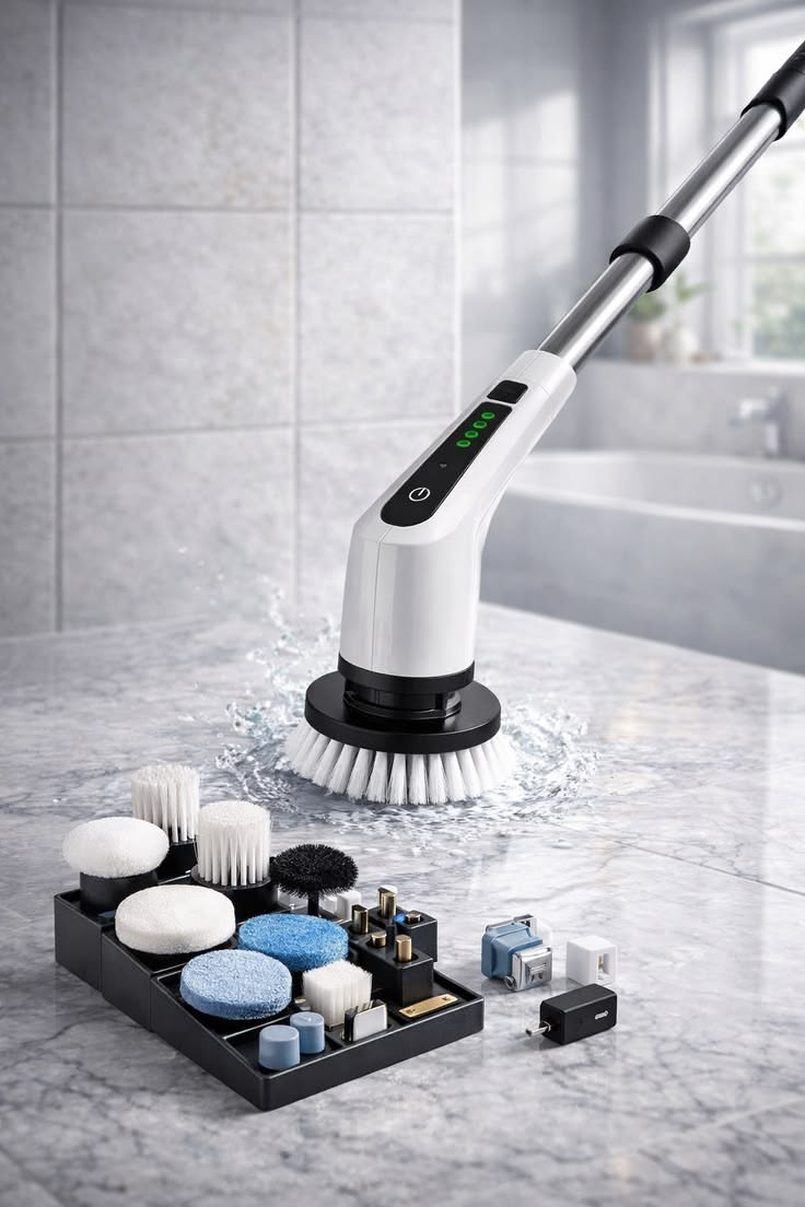 🧹✨ 3 in 1 Electric Spin Scrubber Machine آلة تنظيف كهربائية دوارة 3 في 1 ✨🧹
